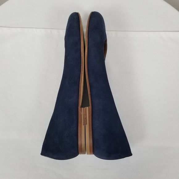 Margaux The Classic Midnight Blue Suede Round Toe Ballet Flat Size 43/12A - Picture 5 of 12